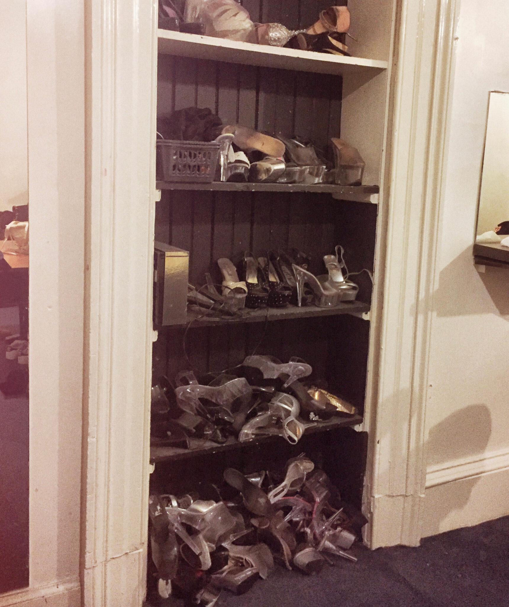 a closet full of high platform heels