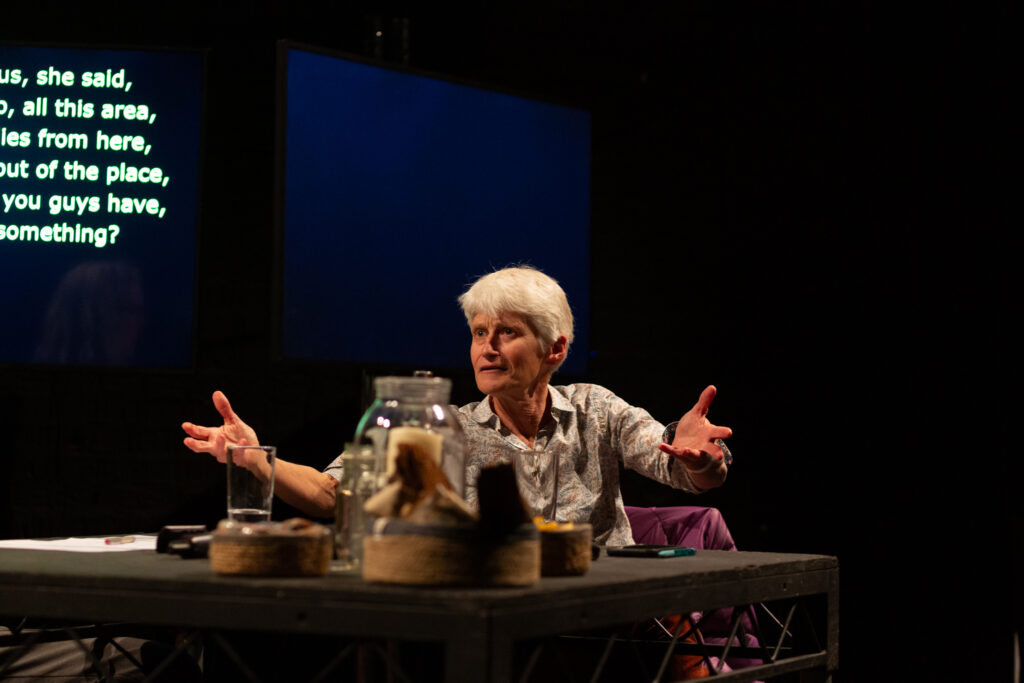 Elizabeth A. Povinelli talks expressively gesturing with their hands